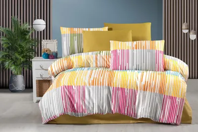 Produktbild von L'Essentiel Linge de Maison, Nora, Einzelbettbezug-Set, 50 % BAUMWOLLE / 50 % POLYESTER, Senf, 160 x 220 cm