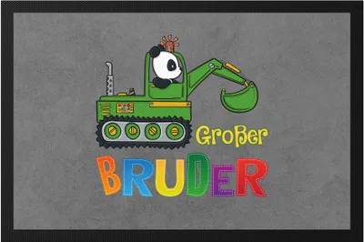 Produktbild von Großer Bruder  Panda Bagger Motiv Geschenk Ankündigung Babynews Fußmatte