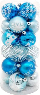 24 Weihnachtskugel Ø6cm Set Weihnachten Christbaumkugel Bruchfest Baumschmuck Blau