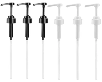 6er-Set Dosierpumpen für Saucen, Sirup & Shampoo, schwarz+weiß