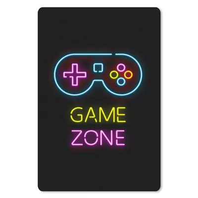 Produktbild von MuchoWow® Gaming Mauspad Mousepad Controller - Spiel - Neon - Schwarz - Zitate - Spielzone 18x27 cm - Mousepads - Maus Mat - Pad - Mausunterlage - Coole Schulsachen für Teenager