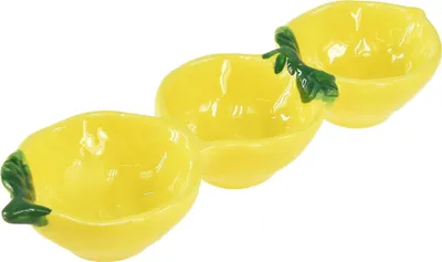Obrázok produktu pre Sada keramických misiek na tapas s motívom citrónov, výška 28,5 cm, ideálne na letnú výzdobu stola