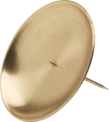 Produktbild von Kerzenhalter mit Dorn Ø12cm Messing Gold Matt Geburtstagskränzen Adventskränzen