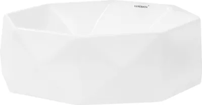 Produktbild von LuxeBath Waschbecken Aufsatzwaschbecken Rund, Ø 42x13,5 cm, Weiß, aus Keramik