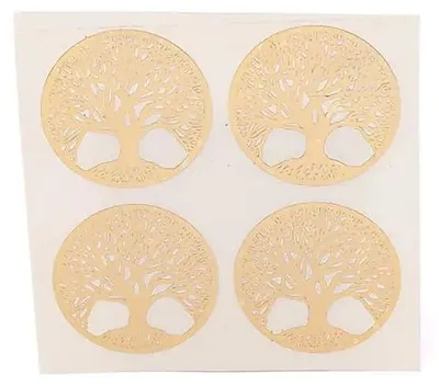 Produktbild von Metallaufkleber Lebensbaum Gold 4x - 2er-Set - 4cm