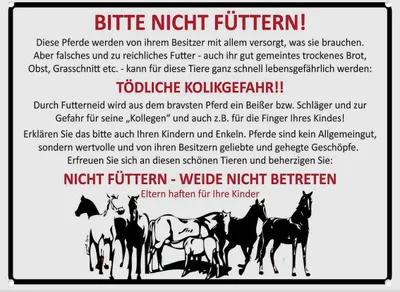 Produktbild von vianmo Blechschild 30x40 cm Tiere bitte nicht füttern Pferde Verbot Warnschild Hinweisschild Sicherheit Vorsicht