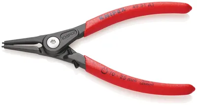 Zdjęcie produktu dla Knipex 49 31 A1, Szczypce do pierścieni osadczych, Stal, Plastik, Czerwony, 140 mm, 100 g