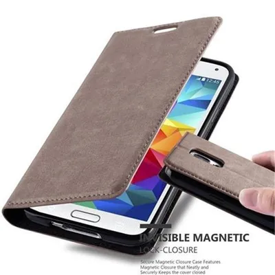 Image de Cadorabo Housse pour Samsung Galaxy S5 / S5 NEO Housse de protection en marron Housse pour téléphone portable Etui Case Cover Fermeture magnétique