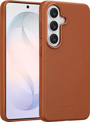 Zdjęcie produktu dla Etui skórzane Accezz MagSafe do telefonu Samsung Galaxy S26 – kolor Sienna Brown