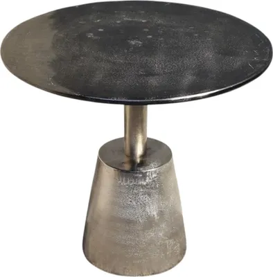 Produktbild von Beistelltisch Kian, rund, aus Metall, Farbe Schwarz-Silber, Durchmesser 61 cm