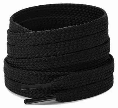 schnuersenkel flach breit 1cm schwarz