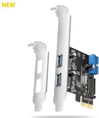 Obrázek produktu pro Axagon PCEU-232RS, PCIe, USB 3.2 Gen 1 (3.1 Gen 1), Plná výška / nízký profil, PCIe 2.0, SATA 15-pin, Čína