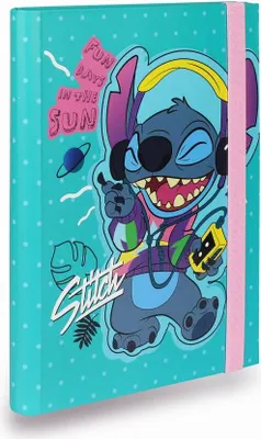 Zdjęcie produktu dla Stitch 78430PTR - Elegancka teczka A5 z gumką, idealna do stylowego przechowywania dokumentów