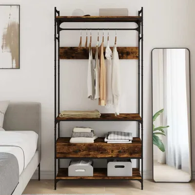 Obrázok produktu pre Šatník so zásuvkami dymový dub 89x39x184,5 cm kompozitné drevo