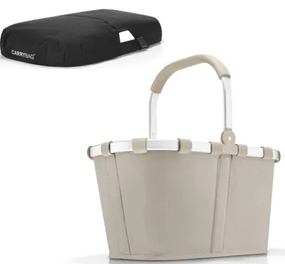 Produktbild von reisenthel Einkaufskorb Tasche Korb carrybag herringbone sand BK6049 + Cover