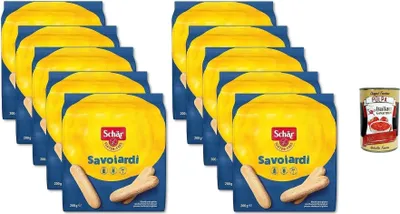 Produktbild von Schär Savoiardi Gluten Free,Glutenfreie Kekse Biscuits Cookie 10x 200g + Italian Gourmet polpa 400g