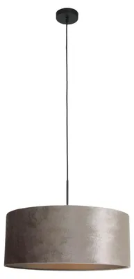 Produktbild von Steinhauer Pendelleuchte Sparkled Light 1-flammig Mattschwarz / silberner Schirm 50x50cm