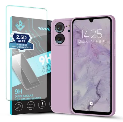 Produktbild von Hülle für Xiaomi 13T / Xiaomi 13T Pro mit 9H Displayglas Displayschutz Case Cover Bumper Smartphone Softgrip Schutzhülle Farbe: Lila