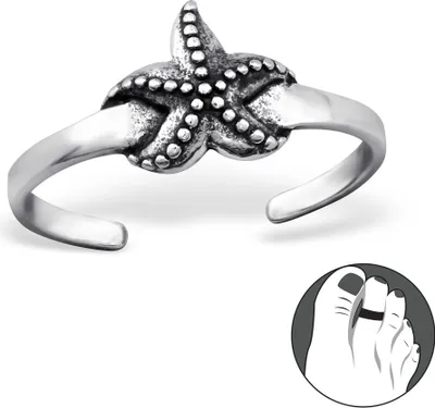 Produktbild von Zehenring Silber 925: Zehring mit Seestern