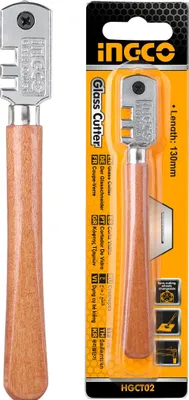 Immagine prodotto di Tagliavetro – con 6 lame in acciaio legato – per vetro colorato, piastrelle, arte del vetro, specchi e rondelle – taglierino/taglio argento, Ingco