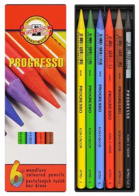Produktbild von Koh-I-Noor Holzlose Buntstifte 6 Farben Set