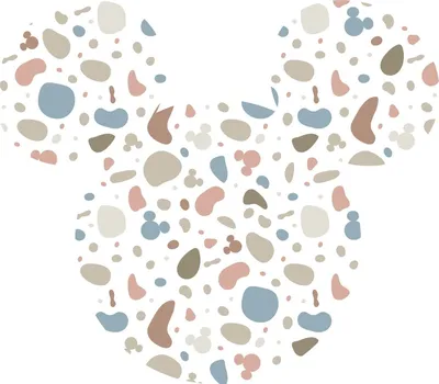 Produktbild von Disney selbstklebende runde Tapete Micky Maus Rosa, Blau und Beige - 612751 - Ø 125 cm