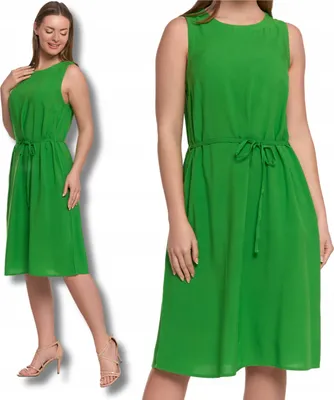 Produktbild von Kleid - Sommerkleid Größe L - Damenkleid grün - Viskosekleid - ärmelloses Kleid