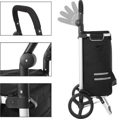Produktbild von Famanu Einkaufstrolley mit Rädern – Praktischer Trolley für Einkäufe – Robustes, wasserabweisendes Material