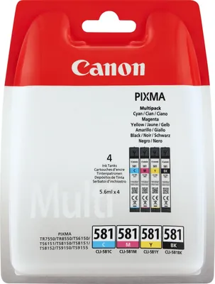 Image de Canon CLI-581 Multipack Original Ink Cartridge Black, Cyan, Magenta, Yellow (cartouche d'encre noire, cyan, magenta, jaune)