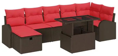 Obrázek produktu pro vidaXL Zahradní set sedaček, 8 kusů, hnědá barva, polyratan