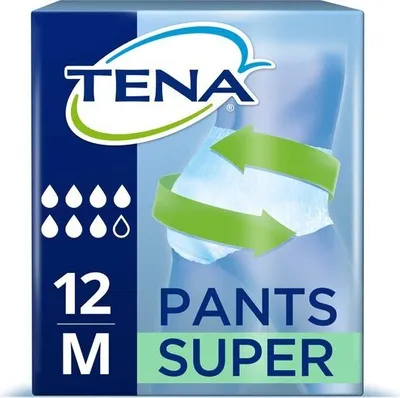 Obrázek produktu pro Tena Hygienické Kalhotky Super, 12 ks - Extrémně Savé Kalhotky s Vysokou Absorbční Schopností