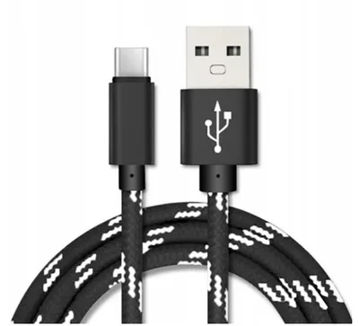 Produktbild von USB-A auf USB-C Kabel 2m – Ladekabel Datenkabel – Robuste Nylon-Ummantelung – Schwarz