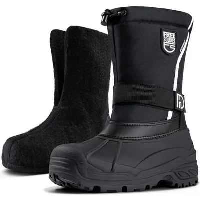 Image de FREE SOLDIER - Chaussures de randonnée en neige pour hommes, isolées, imperméables, chaussures d'hiver, antidérapantes