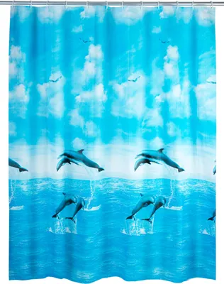 Produktbild von WENKO Dusch Vorhang Badewannen inkl. Ringe DELFINE 180x200 cm inkl. Ringe
