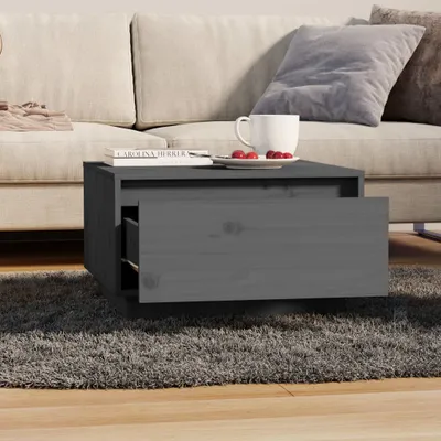 Produktbild von The Living Store Couchtisch Grau 55x56x32 cm Massivholz Kiefer