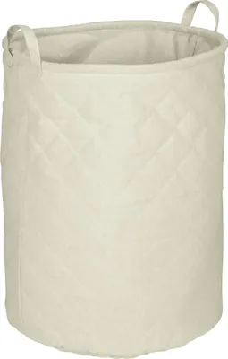 Image de TOM TAILOR Panier à linge pliable Motif gaufré Beige Panier à linge avec poignée