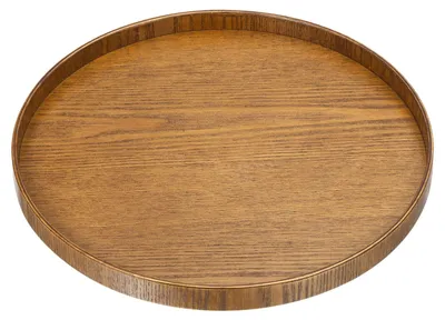 Rundes Holz-Dekotablett 30 cm, Serviertablett, braun