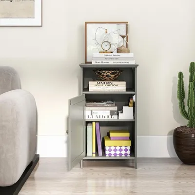 Produktbild von Badezimmerschrank mit verstellbarem Regal, graues MDF