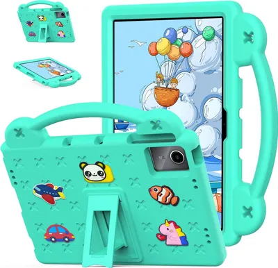 Produktbild von Schutzhülle für Tecno Megapad 11 Niedliche Hülle für Kinder, Stoßfest mit Griff und Ständer Grün