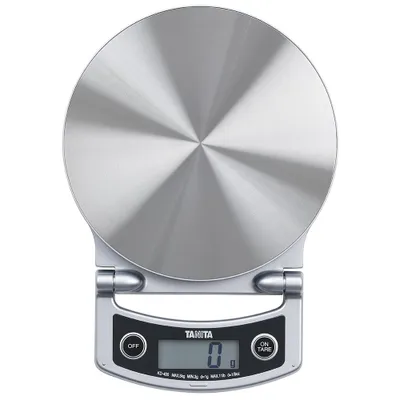 Immagine prodotto di Bilancia da cucina digitale TANITA KD-400 – Bilancia di precisione con accuratezza di 1 g, design pieghevole, piatto in acciaio inossidabile, funzione tara, portata massima 5 kg