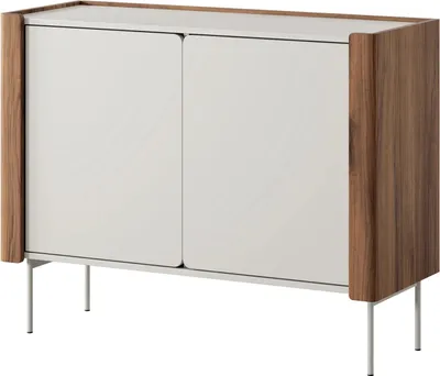Produktbild von Kommode Kalon 105 cm Cashmere / Nussbaum Warmia mit Metallfüßen und Push-To-Open-System