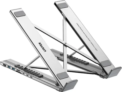 Productafbeelding van UNITEK verstelbare laptopstandaard + hub