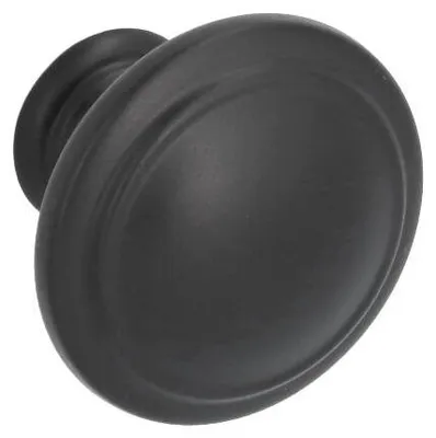 Image de Bouton pour meubles en zamac Diamètre 35mm Vernis noir mat Lot de 6