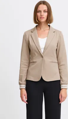Produktbild von Ichi IXKate Damen Blazer Jackenblazer Anzugsblazer mit Reverskragen Rippbündchen Paspeltaschen leicht elastisch Regular fit