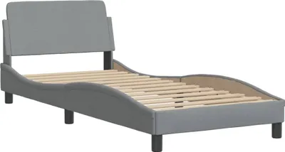 Produktbild von Bettgestell "Dover" Hellgrau 80x200 cm Stoff