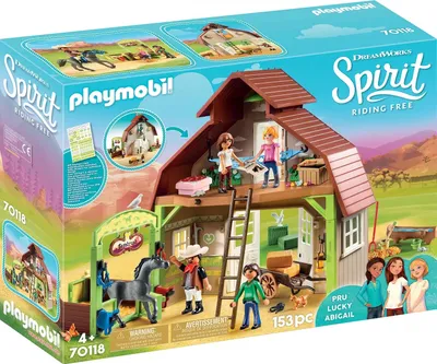 Produktbild von PLAYMOBIL 70118 Stall mit Lucky, Pru & Abigail