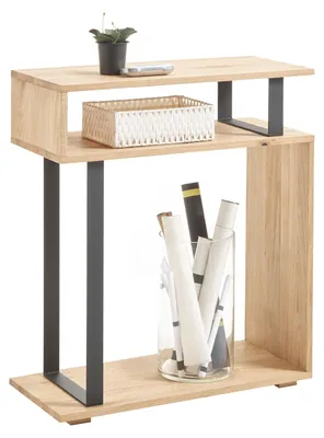 Produktbild von Konsole Lucio Eiche massiv geölt Metallgestell schwarz