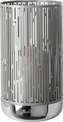 Fink BRIANO, Windlicht, vernickelt, grau, silberfarben, L. 13 cm, B. 13 cm, H. 24 cm, D. 13 cm 146349