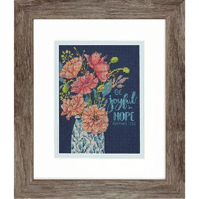 Imagen del producto de Dimensiones del kit de punto de cruz "Happy Flora", diagrama para el conteo de puntos, 12,7 x 17,7 cm