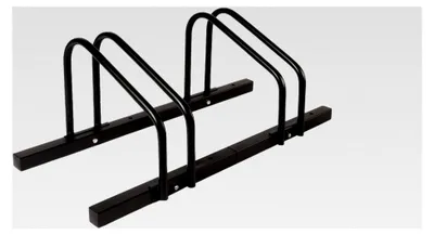 Produktbild von Fahrradständer für 2 Fahrräder mit Reifenbreiten bis 55 mm - Boden- oder Wandmontage - Mehrfachständer (Schwarz, 2 Fahrräder)